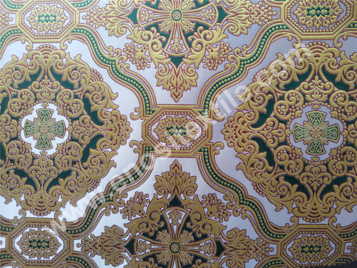 KL-5003 BODEAUX-GOLD-D.GREEN Metallic Fabric